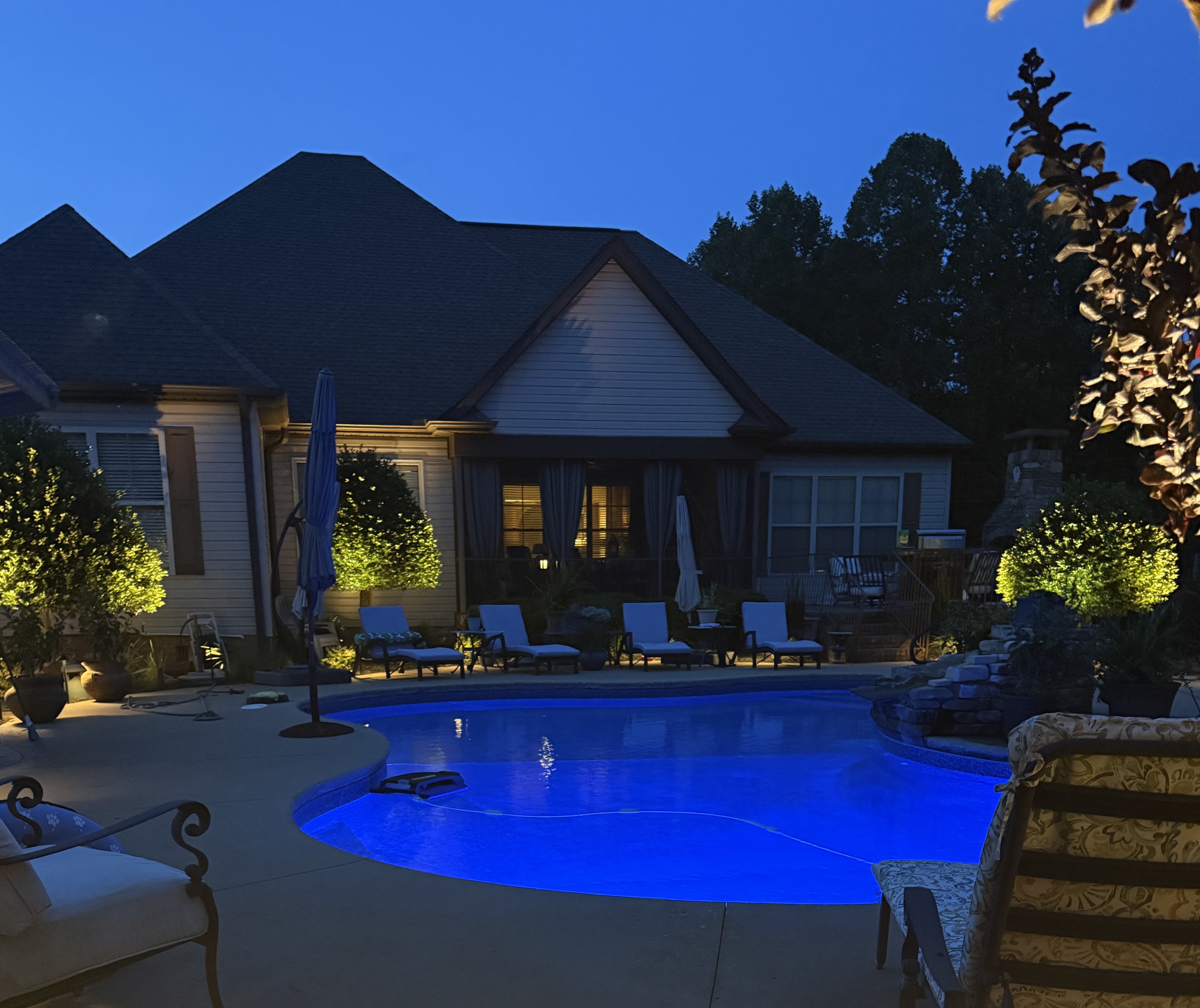 Residential outdoor lighting installation — Visible Illumination Upstate SC